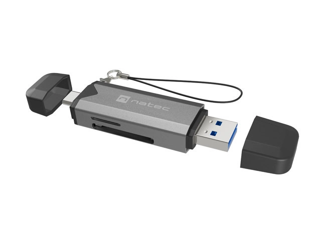 Czytnik kart Natec Scarab 3 NCZ-2262 USB-A + USB-C SD/MICRO SD USB 3.1 GEN 1 Szary