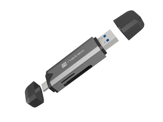 Czytnik kart Natec Scarab 3 NCZ-2262 USB-A + USB-C SD/MICRO SD USB 3.1 GEN 1 Szary