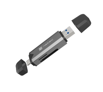 Czytnik kart Natec Scarab 3 NCZ-2262 USB-A + USB-C SD/MICRO SD USB 3.1 GEN 1 Szary