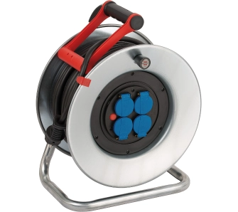 Przedłużacz bębnowy Brennenstuhl Garant S IP44 / 4 gniazda 50m Blacha stalowa Srebrny