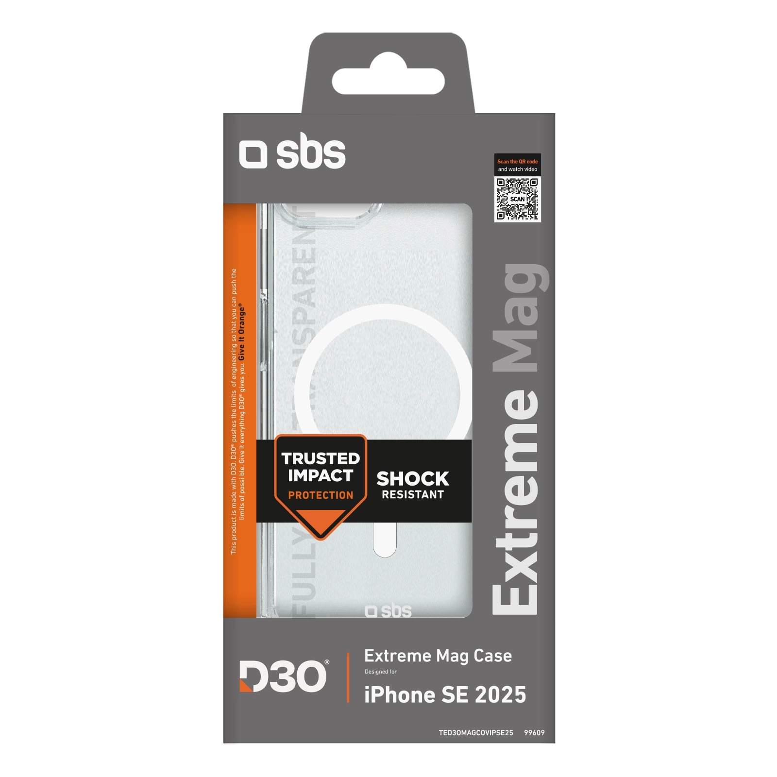 Etui SBS D3O do iPhone 16e Przezroczysty