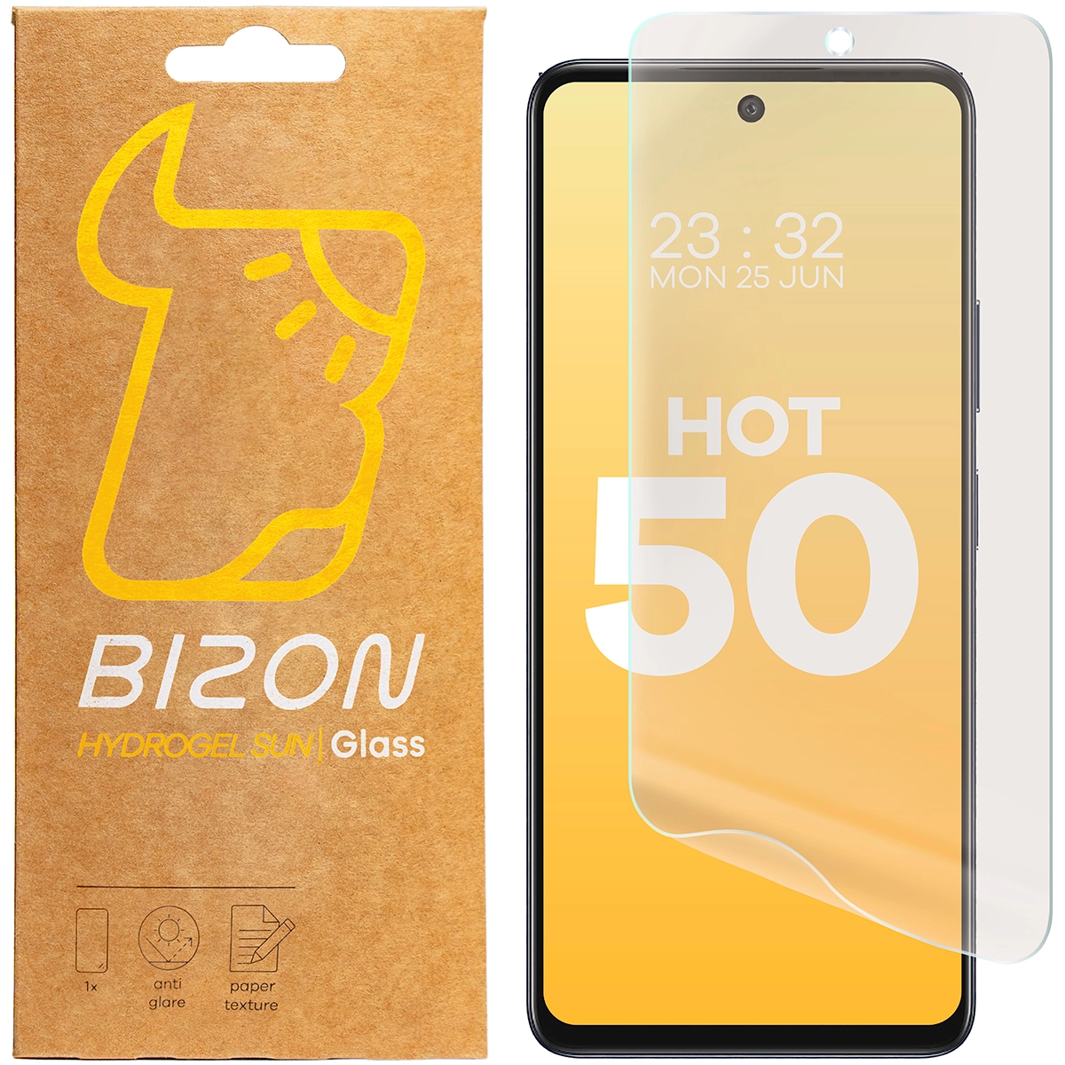 Folia ochronna Bizon matowa Film Sun do Infinix Hot 50 4G 2 sztuki