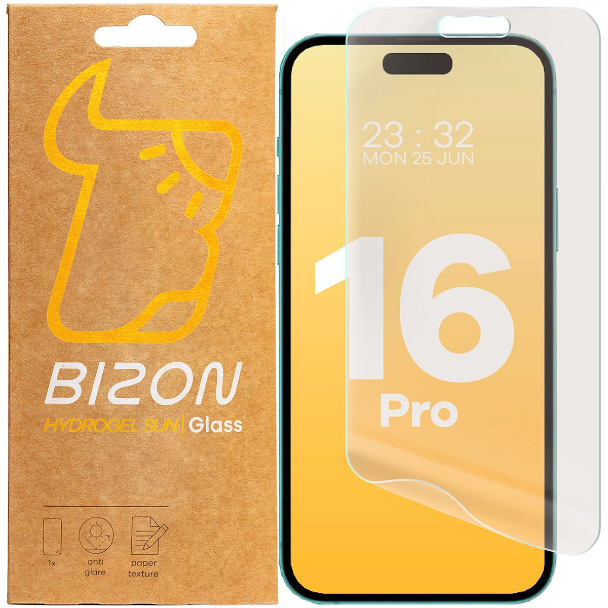 Folia ochronna Bizon matowa Film Sun do iPhone 16 Pro 2 sztuki