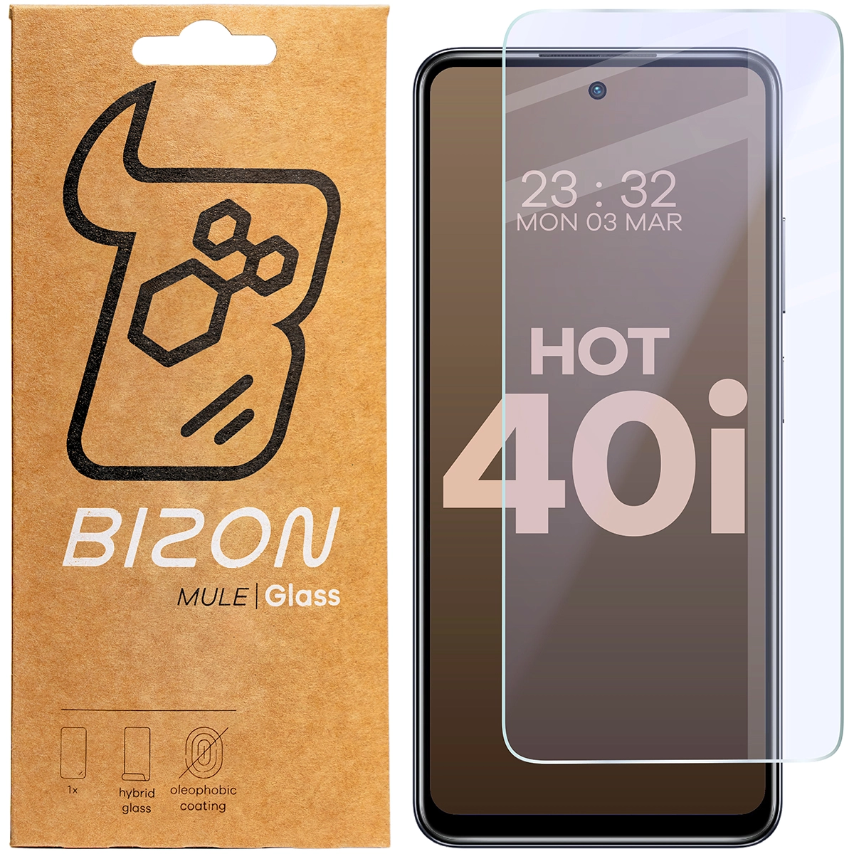Szkło hybrydowe Bizon elastyczne Mule do Infinix Hot 40i