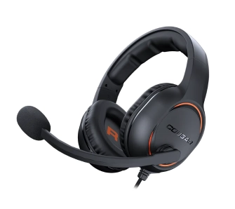 Słuchawki przewodowe z mikrofonem Cougar HX330 Nauszne Czarno-pomarańczowy