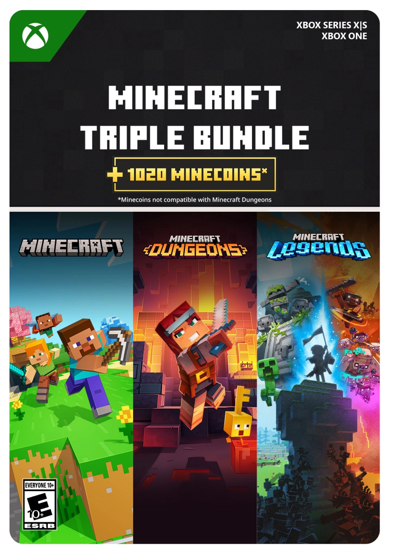 Minecraft Triple Bundle [kod aktywacyjny] Gra na Xbox Series X/S