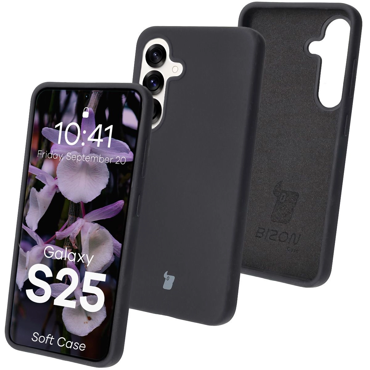 Etui Bizon Silikonowe Soft do Galaxy S25 Czarny