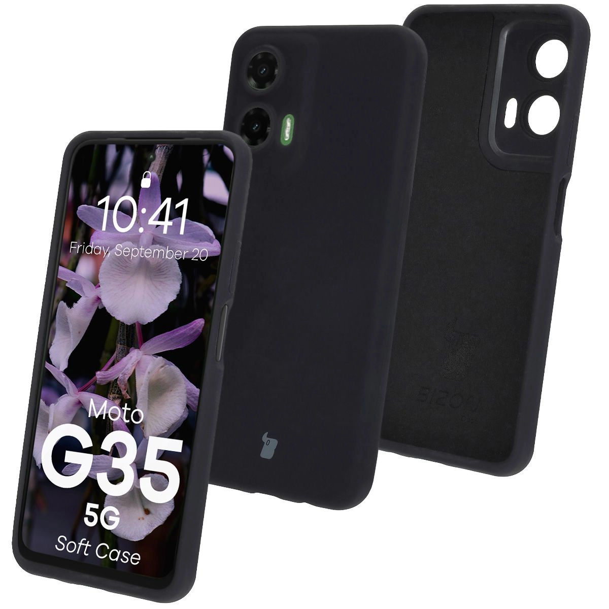 Etui Bizon Silikonowe Soft do Motorola Moto G35 5G Czarny
