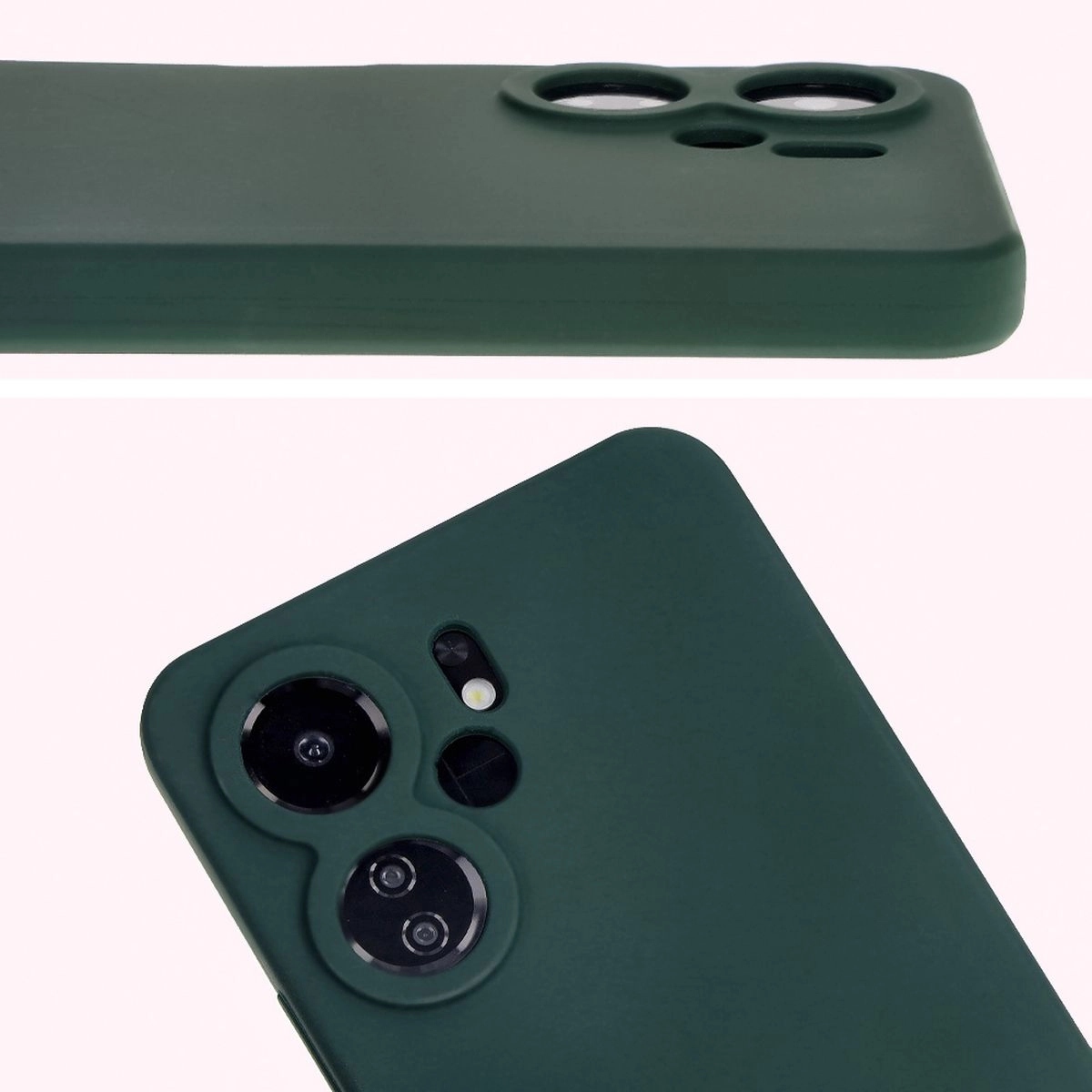 Etui Bizon Silikonowe Soft do Xiaomi Redmi 13C 4G/Xiaomi Redmi 13C 5G/Xiaomi Poco C65 Ciemnozielony