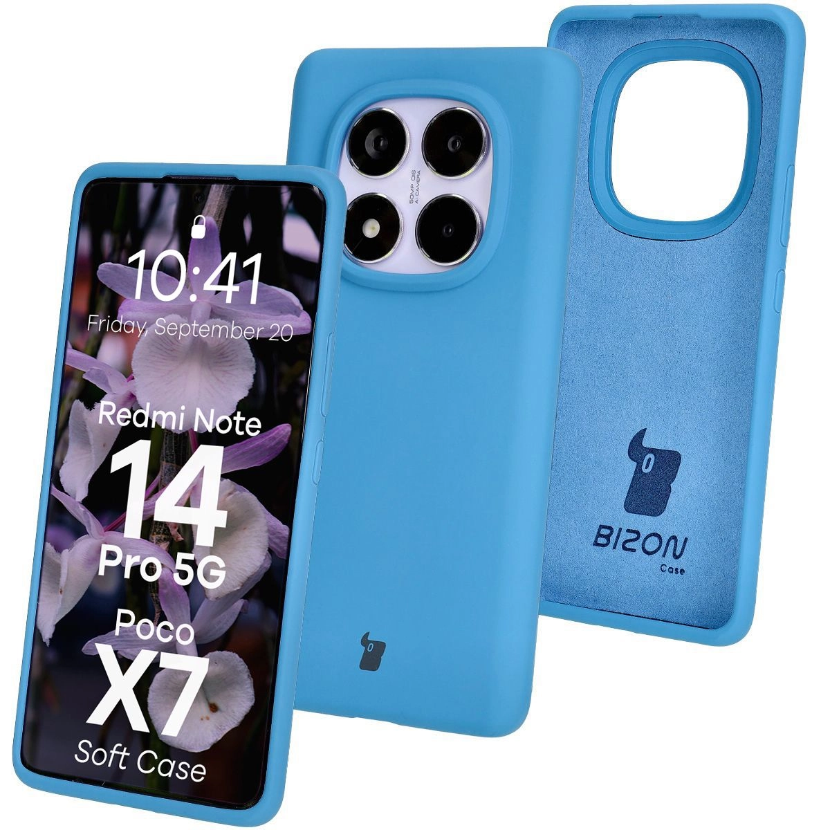 Etui Bizon Silikonowe Soft do Xiaomi Redmi Note 14 Pro 5G/Poco X7 Niebieski
