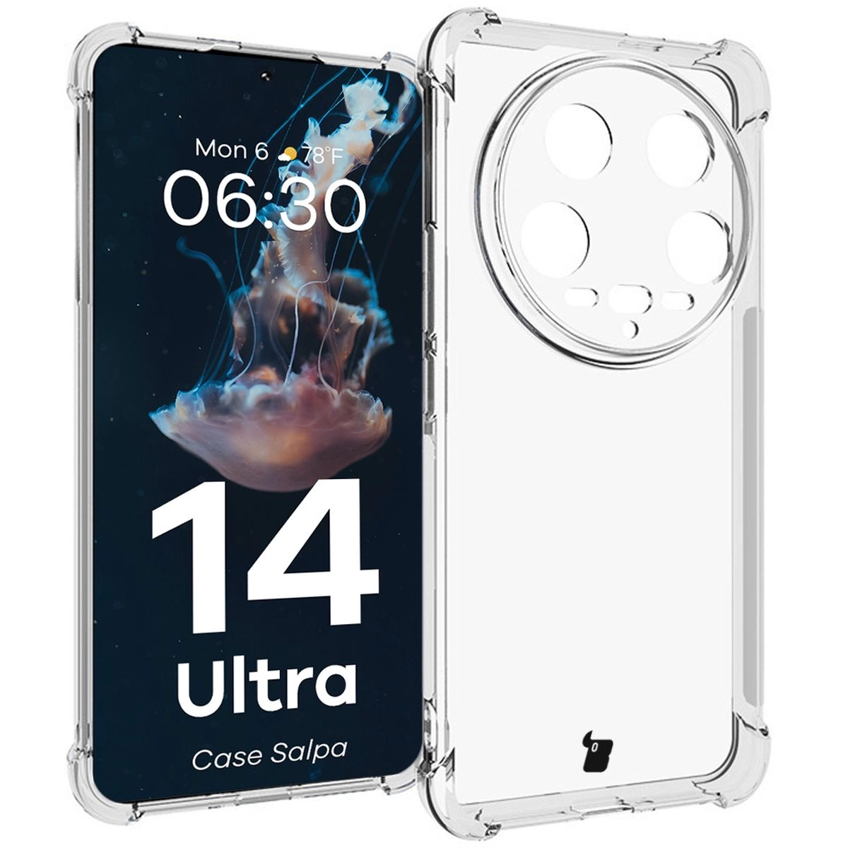 Etui Bizon Elastyczne Salpa do Xiaomi 14 Ultra Przezroczysty