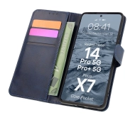 Bizon z klapką Pocket do Xiaomi Redmi Note 14 5G/Poco M7 Pro 5G Granatowy