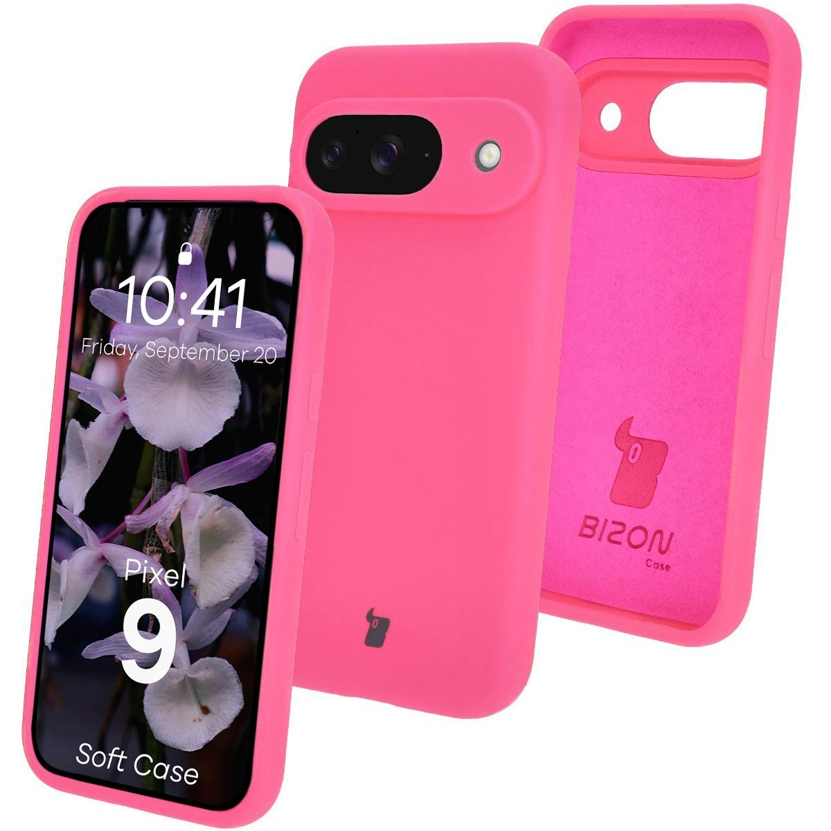 Etui Bizon Silikonowe Soft do Google Pixel 9 Neonowo-różowy