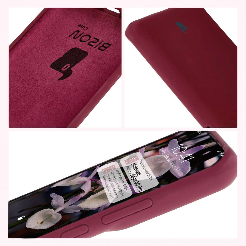 Etui Bizon Silikonowe Soft do Motorola Edge 50 Pro Ciemno-fioletowy