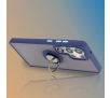 Etui Bizon z uchwytem na palec Hybrid Ring do Galaxy S25 Ultra Przydymione z jasnoniebieską ramką