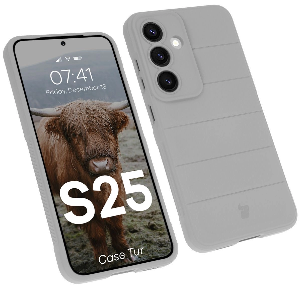 Etui Bizon Tur do Galaxy S25 Jasnoszary