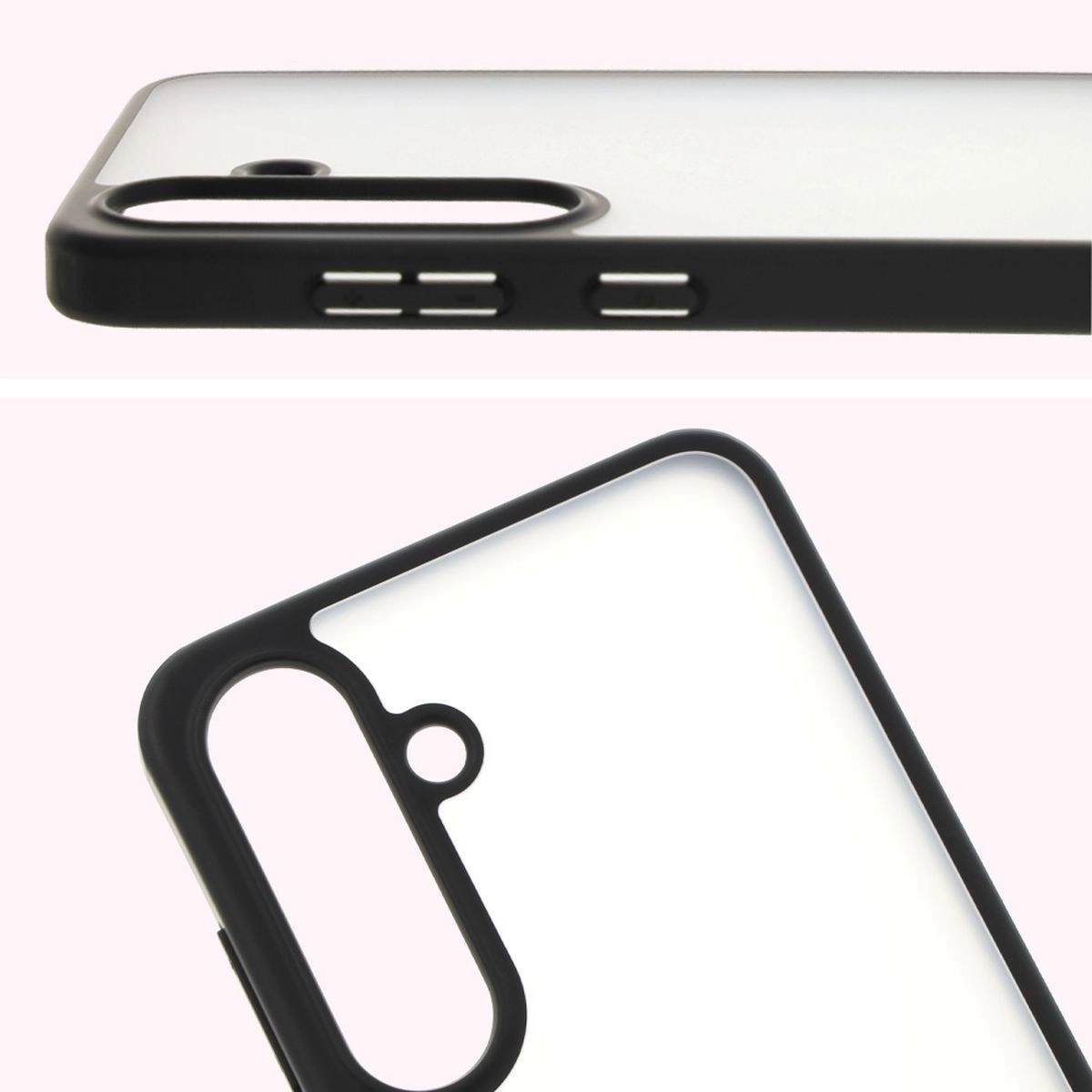 Etui Bizon Angelo do Galaxy S25 Plus Przydymione z czarną ramką