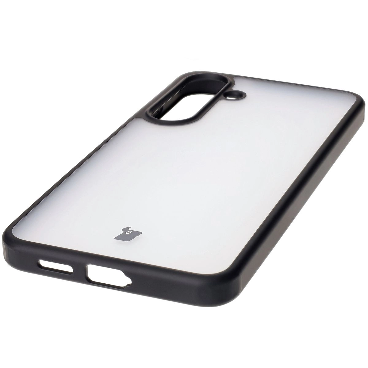 Etui Bizon Angelo do Galaxy S25 Plus Przydymione z czarną ramką