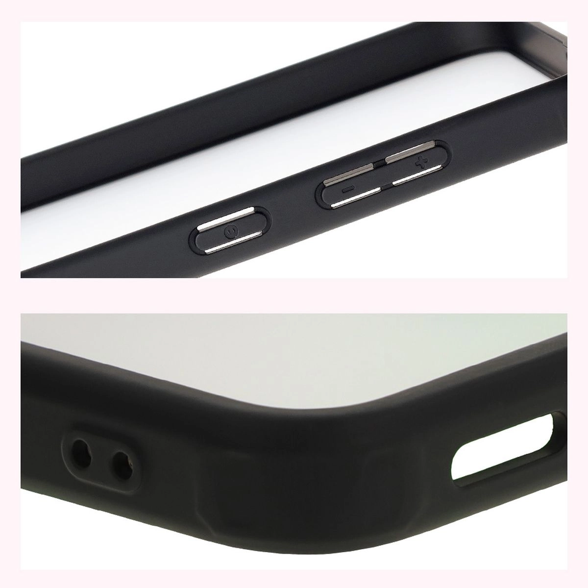 Etui Bizon Angelo do Galaxy S25 Plus Przydymione z czarną ramką