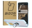Etui Bizon z uchwytem na palec Hybrid Ring do Xiaomi Redmi Note 14 5G Przydymione z jasnoniebieską ramką