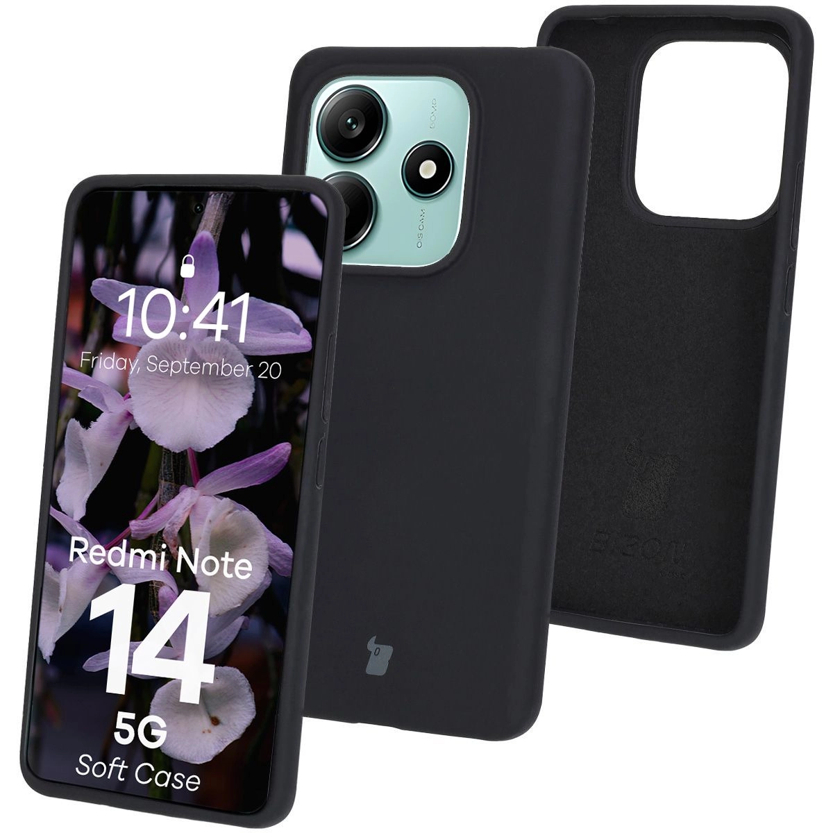 Etui Bizon Silikonowe Soft do Xiaomi Redmi Note 14 5G Czarny