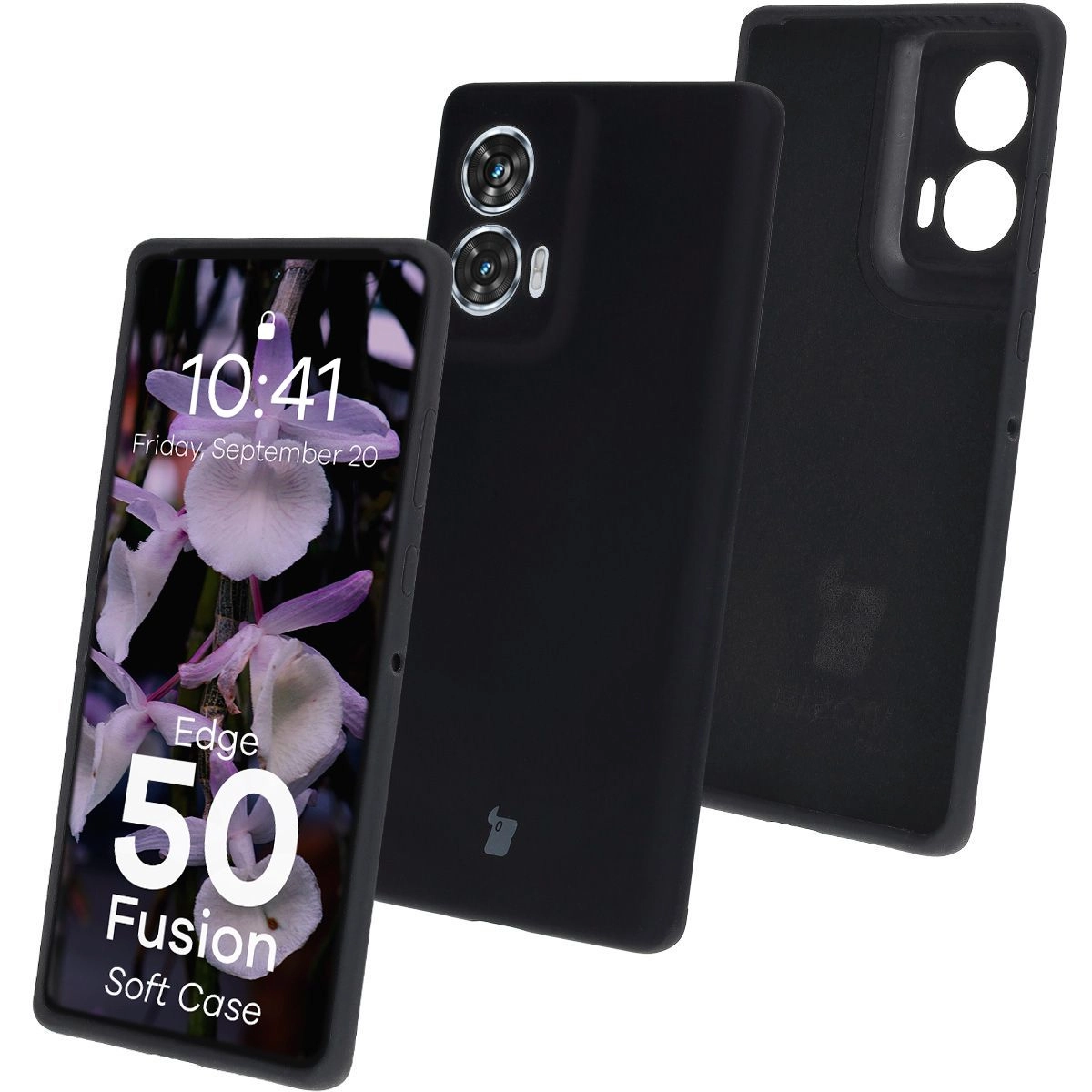 Etui Bizon Silikonowe Soft do Motorola Edge 50 Fusion Czarny