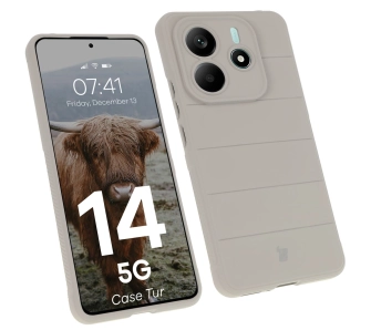 Etui Bizon Tur do Xiaomi Redmi Note 14 5G Jasnoszary