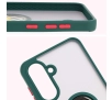 Etui Bizon z uchwytem na palec Hybrid Ring do Galaxy A36 5G / A56 5G Przydymione z ciemnozieloną ramką