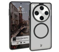 Bizon MatteO z MagSafe do Oppo Find X8 Pro Półprzezroczyste z czarną ramką