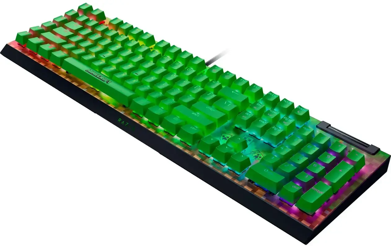 Klawiatura mechaniczna Razer BlackWidow V4 X Minecraft Edition Zielony