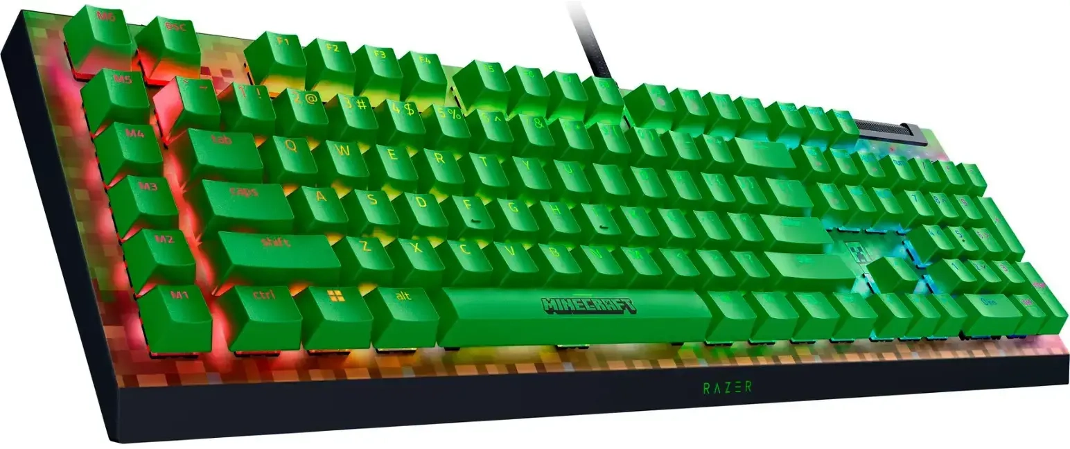 Klawiatura mechaniczna Razer BlackWidow V4 X Minecraft Edition Zielony