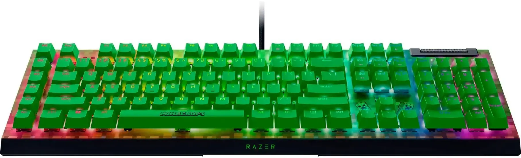 Klawiatura mechaniczna Razer BlackWidow V4 X Minecraft Edition Zielony
