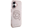 Etui Karl Lagerfeld IML Rhinestones Karl Head do iPhone 16 Różowy