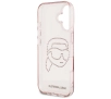 Etui Karl Lagerfeld IML Rhinestones Karl Head do iPhone 16 Różowy