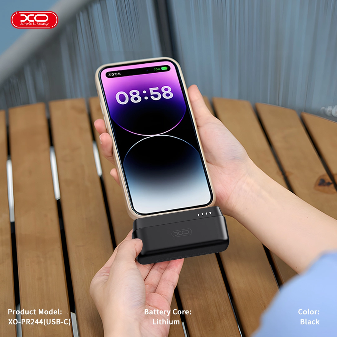 Powerbank XO Mini PR244 USB-C 5000mAh 20W Czarny