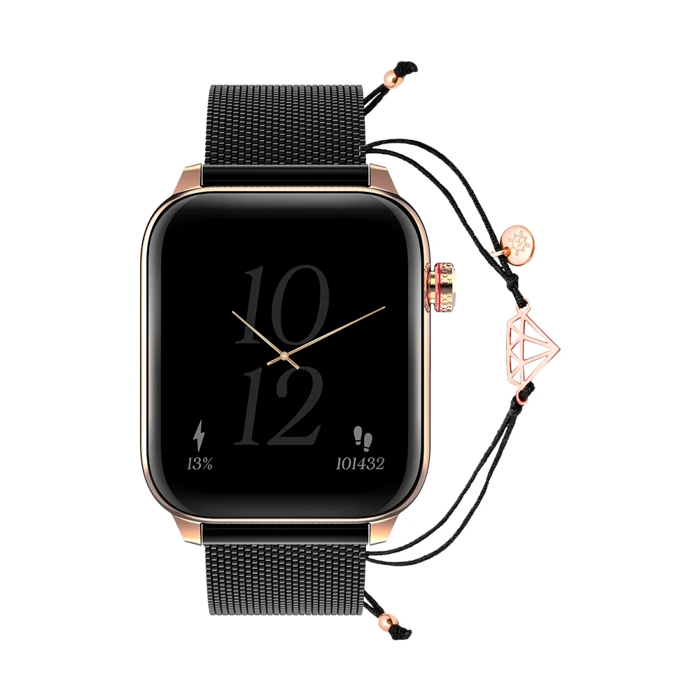 Smartwatch Maxcom FW64 Oxygen 2 44cm Czarno-złoty + bransoletka ANIA KRUK