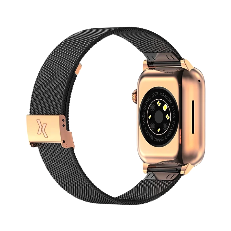 Smartwatch Maxcom FW64 Oxygen 2 44cm Czarno-złoty + bransoletka ANIA KRUK