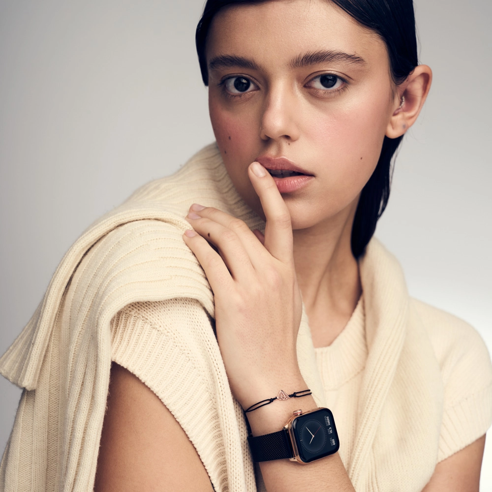 Smartwatch Maxcom FW64 Oxygen 2 44cm Czarno-złoty + bransoletka ANIA KRUK