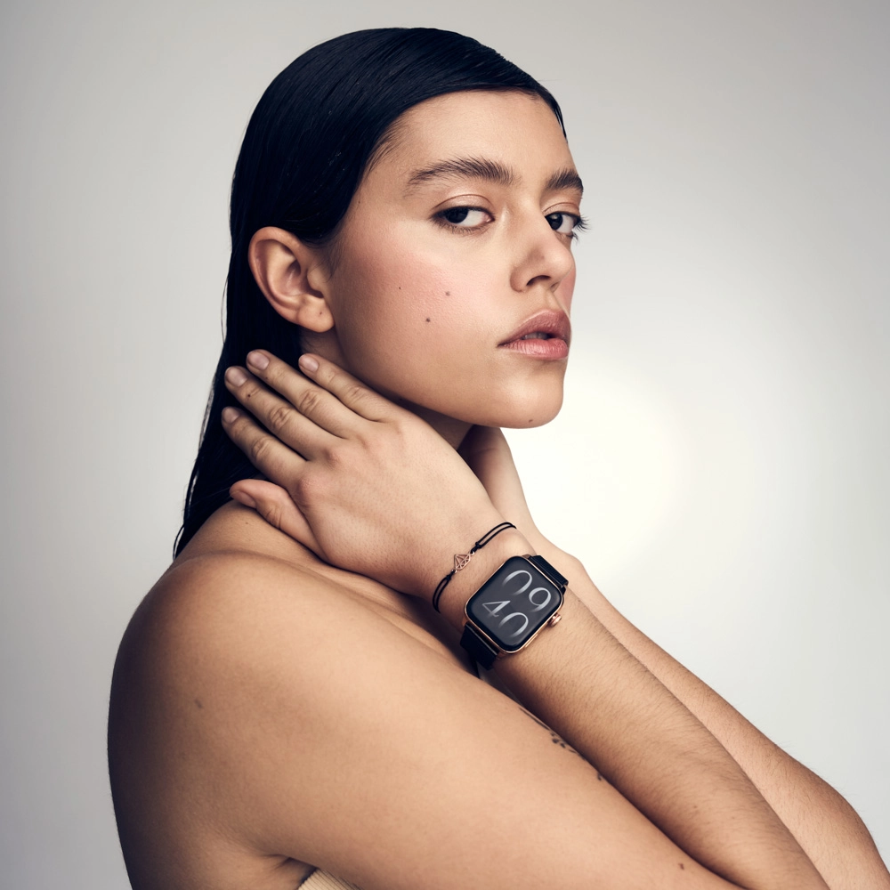 Smartwatch Maxcom FW64 Oxygen 2 44cm Czarno-złoty + bransoletka ANIA KRUK