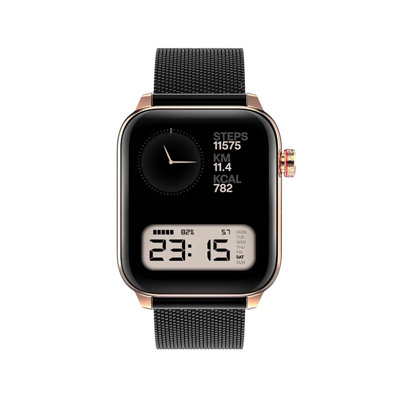Smartwatch Maxcom FW64 Oxygen 2 44cm Czarno-złoty + bransoletka ANIA KRUK