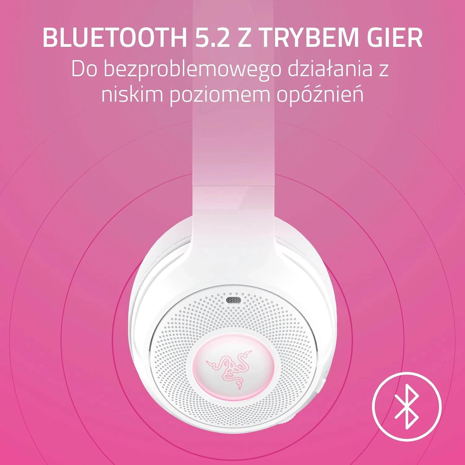 Słuchawki bezprzewodowe z mikrofonem Razer Kraken Kitty V2 BT White Nauszne Biały