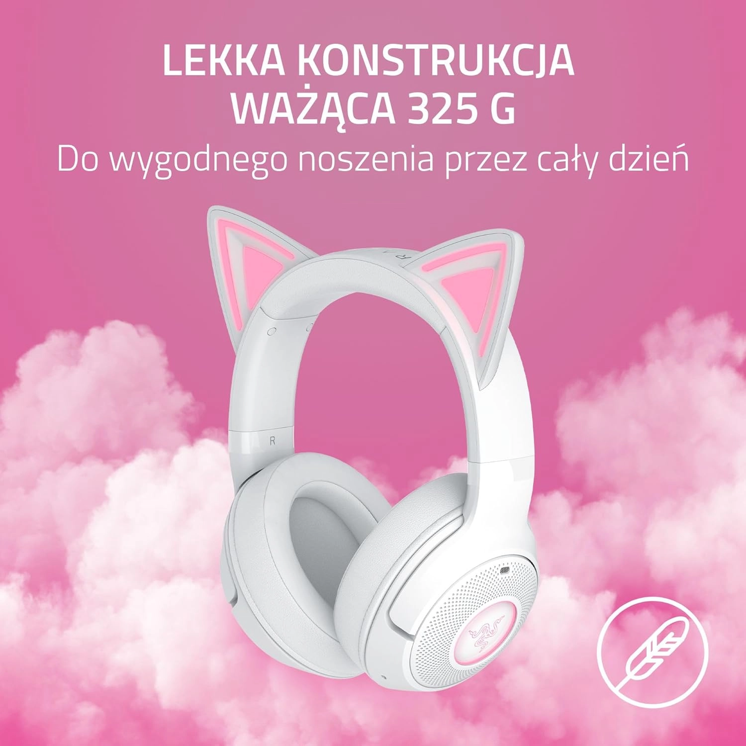 Słuchawki bezprzewodowe z mikrofonem Razer Kraken Kitty V2 BT White Nauszne Biały