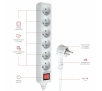 Listwa Hama 44223707 "STANDARD" 6 gniazd 1,5m Biały