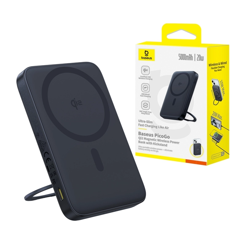 Powerbank Baseus PicoGo Qi2 5000mAh 20W Czarny