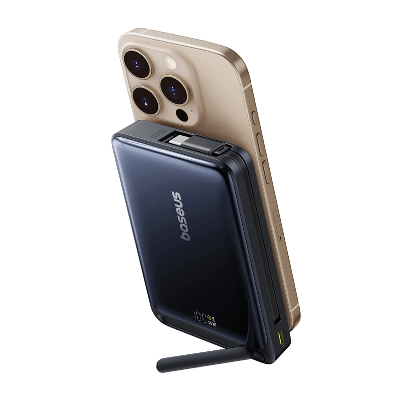 Powerbank Baseus Nomos Qi2, USB-C 10000mAh 45W Granatowy