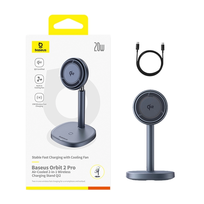 Ładowarka indukcyjna Baseus Orbit 2 Pro Qi2 20W Szary