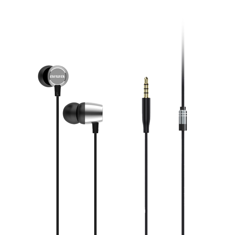 Słuchawki przewodowe Aiwa ESTM-20/SL Dokanałowe Srebrny