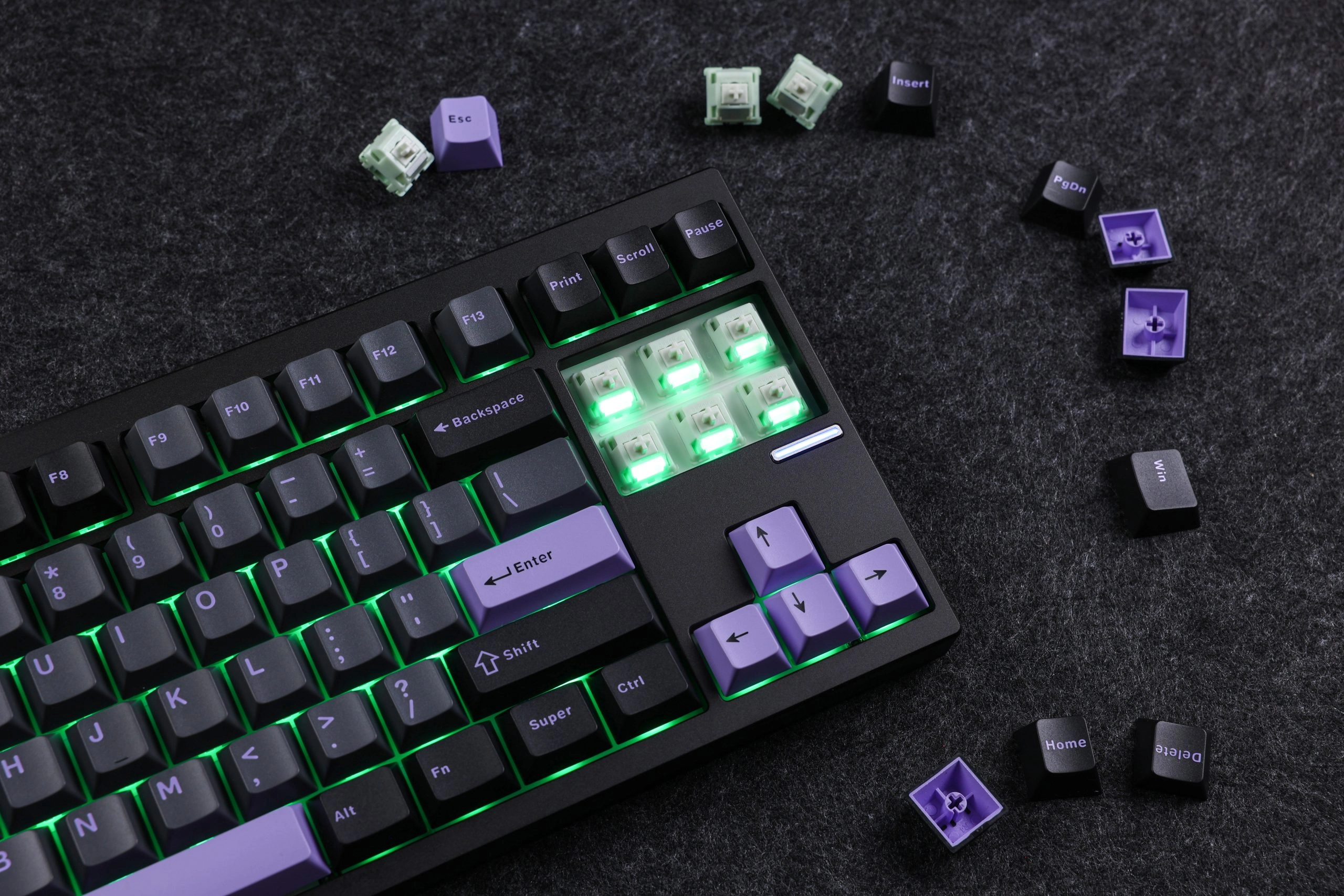 Klawiatura mechaniczna MCHOSE GX87 Max Matcha Latte v2 Czarno-fioletowy