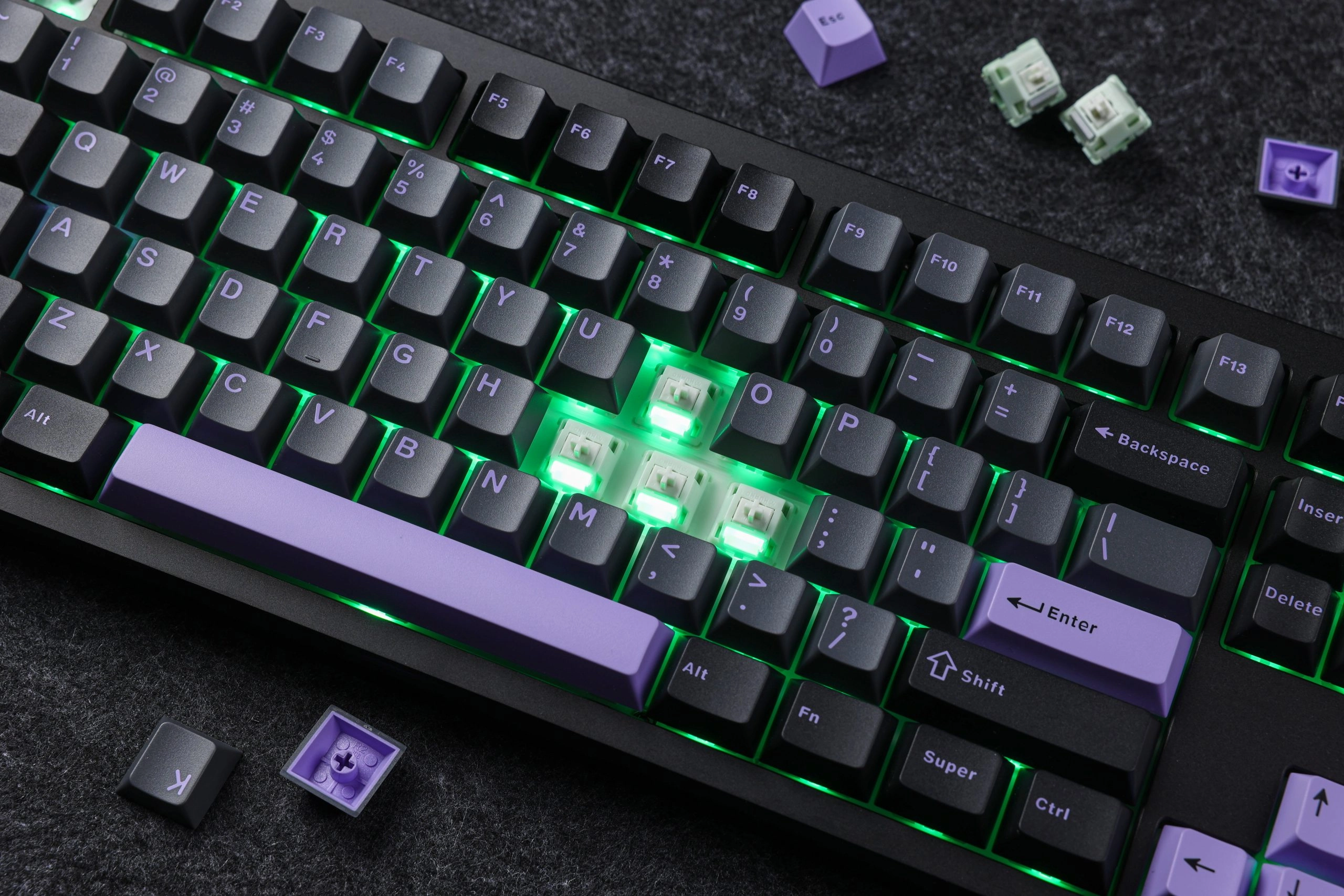 Klawiatura mechaniczna MCHOSE GX87 Max Matcha Latte v2 Czarno-fioletowy
