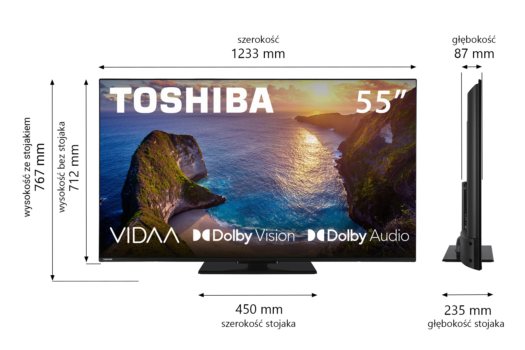 Telewizor Toshiba 55UV3463DG 55" LED 4K Smart TV Dolby Vision HDMI 2.1 DVB-T2